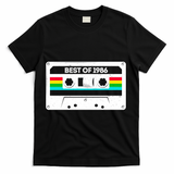 40th Birthday Best Of 1986 Cassette Mix Tape  T-Shirt - Black