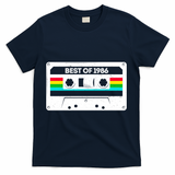 40th Birthday Best Of 1986 Cassette Mix Tape  T-Shirt - Navy