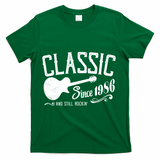 40th Birthday Classic Guitar Since 1986 And Still Rockin T-Shirt - Green