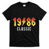 40th Birthday Classic 1986 Retro Rock Band T-Shirt - Black