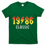 40th Birthday Classic 1986 Retro Rock Band T-Shirt - Green