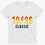 40th Birthday Classic 1986 Retro Rock Band T-Shirt - White