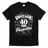 40th Birthday Est 1986 All Bark No Bite Vintage Birthday  T-Shirt - Black