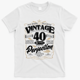 40th Birthday Est 1986 All Bark No Bite Vintage Birthday  T-Shirt - White
