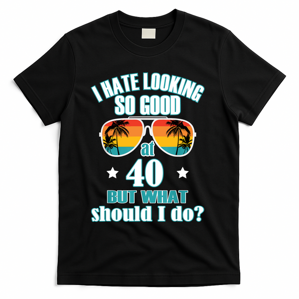 40th Birthday For Men Women 40th Anniversary T-Shirt - Black
