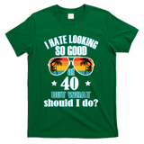 40th Birthday For Men Women 40th Anniversary T-Shirt - Green