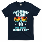 40th Birthday For Men Women 40th Anniversary T-Shirt - Navy