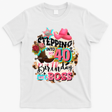 40th Birthday Like A Boss Rodeo Cowboy Funny Cute T-Shirt - White