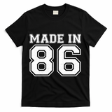 40 Birthday Made In 1986 Sports Jersey T-Shirt - Black