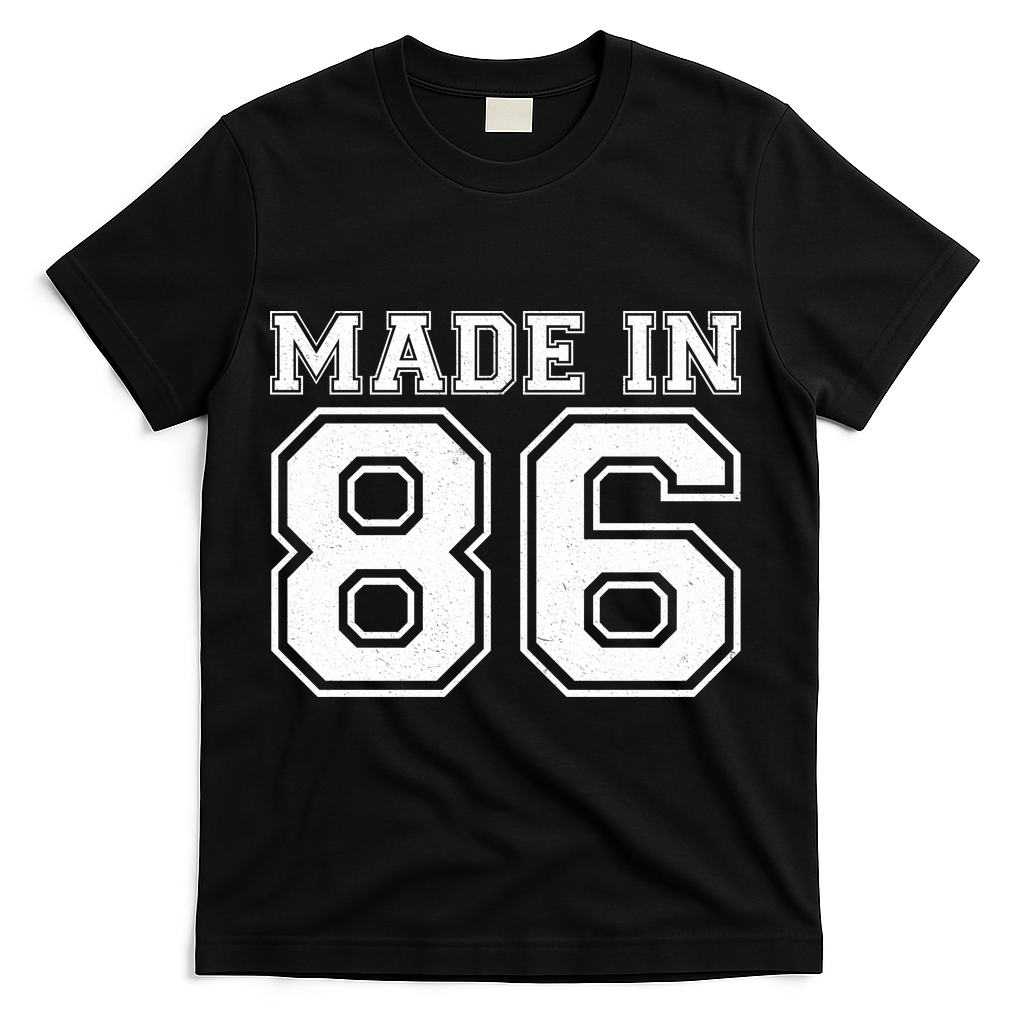 40 Birthday Made In 1986 Sports Jersey T-Shirt - Black