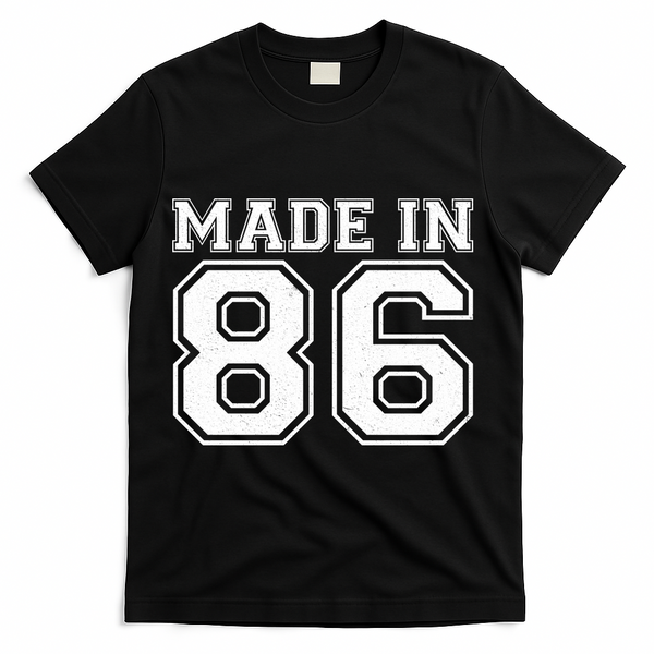 40 Birthday Made In 1986 Sports Jersey T-Shirt - Black