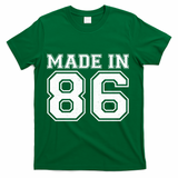 40 Birthday Made In 1986 Sports Jersey T-Shirt - Green