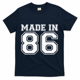 40 Birthday Made In 1986 Sports Jersey T-Shirt - Navy
