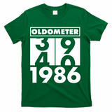 40th Birthday Oldometer 1986 T-Shirt - Green