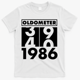40th Birthday Oldometer 1986 T-Shirt - White