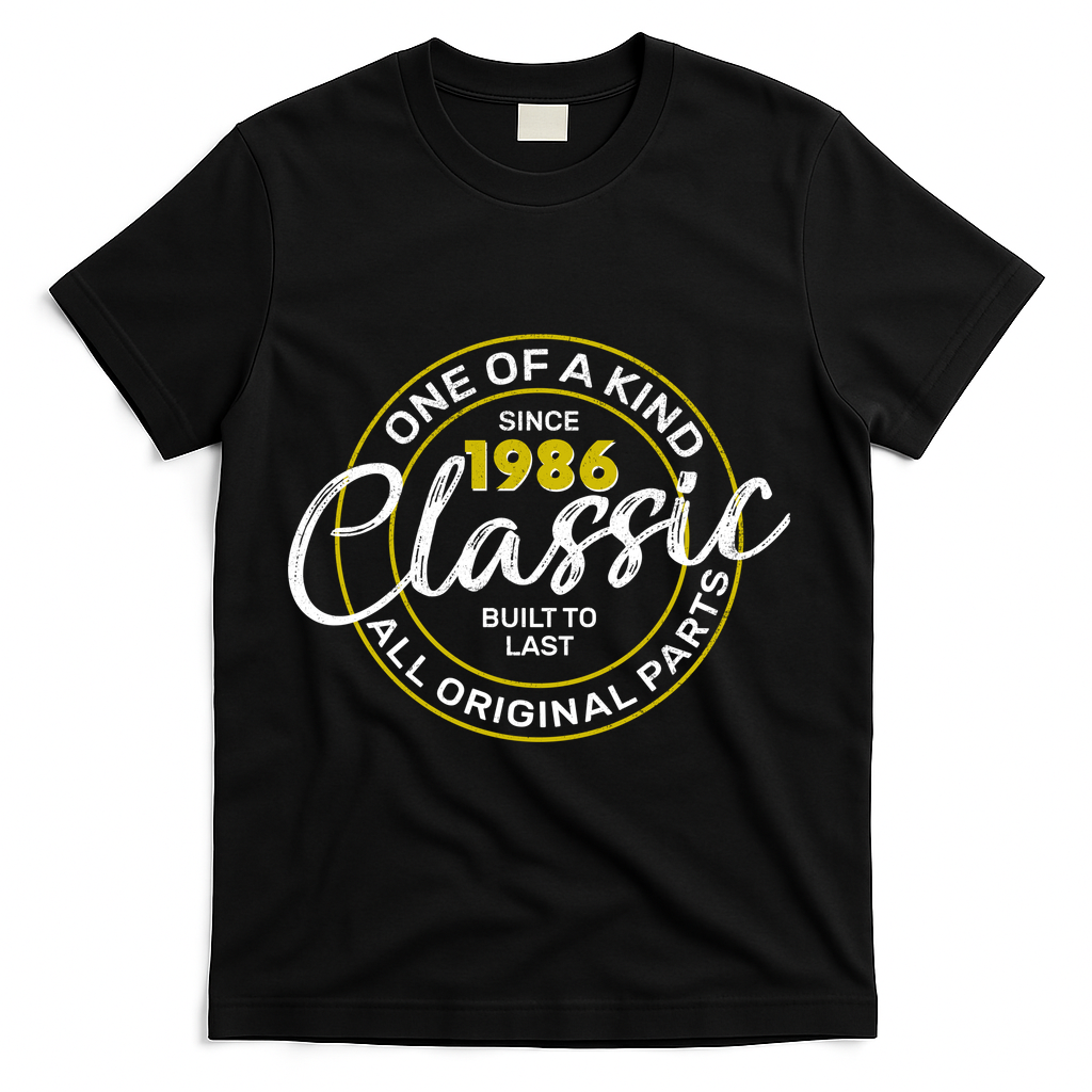 40th Birthday One Of A Kind Since 1986 Classic Built To Last All Original Parts  T-Shirt - Black