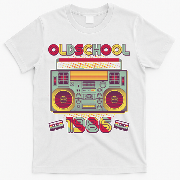 40th Birthday Oldschool Boombox 1986 T-Shirt - White