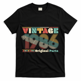 40th Birthday Retro Style Vintage 1986 Original Parts T-Shirt - Black