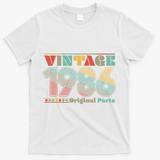 40th Birthday Retro Style Vintage 1986 Original Parts T-Shirt - White