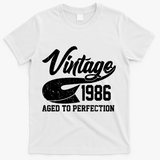 40th Birthday Sporty Vintage 1986 Age To Perfection  T-Shirt - White