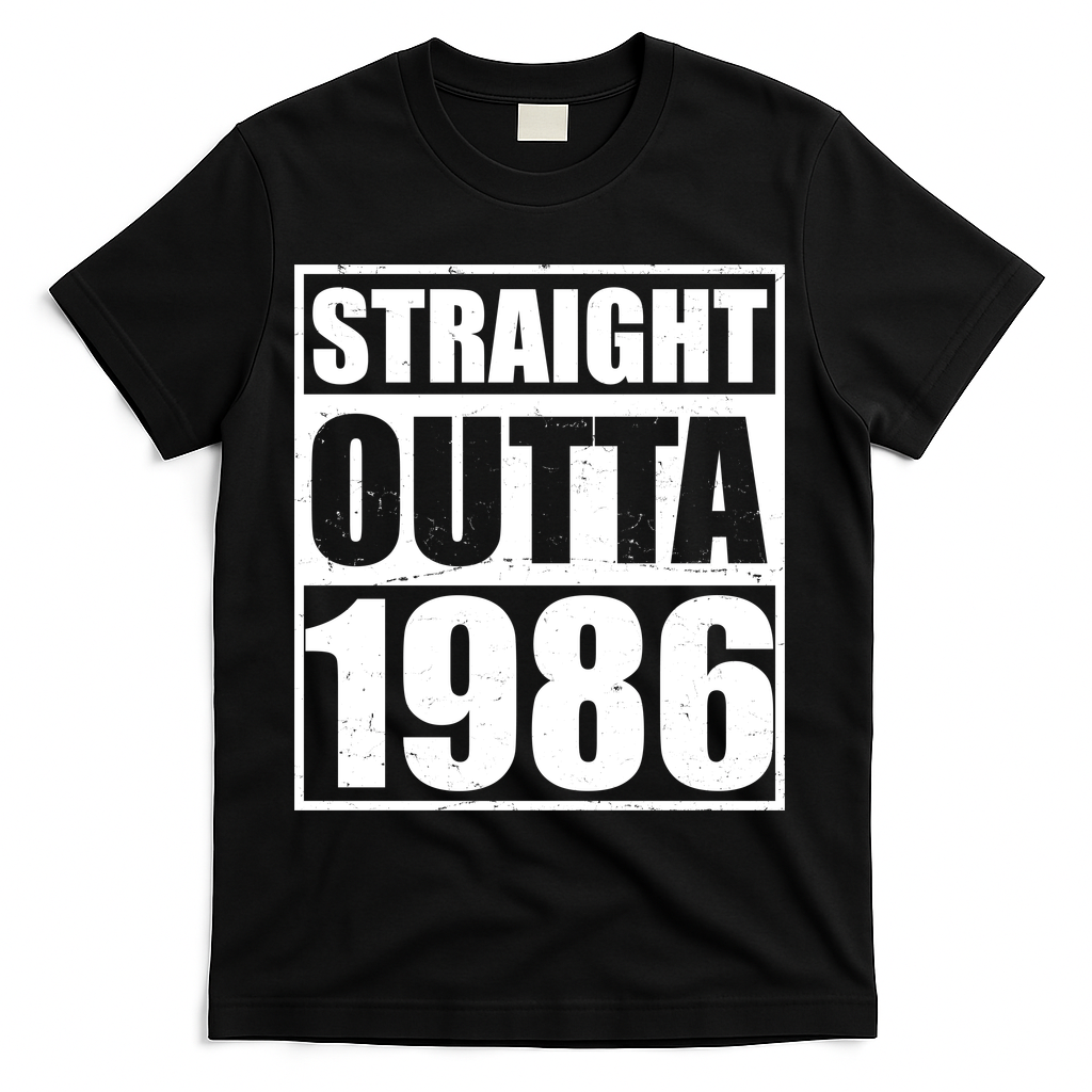 40th Birthday Straight Outta 1986 T-Shirt - Black