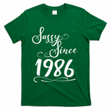 40th Birthday Sassy Since 1986 T-Shirt - Green