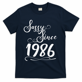 40th Birthday Sassy Since 1986 T-Shirt - Navy
