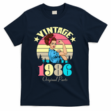 40th Birthday Vintage Rosie The Riveter 1986 Original Part  T-Shirt - Navy