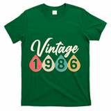 40th Birthday Vintage 1986 Retro Teardrop Design  T-Shirt - Green