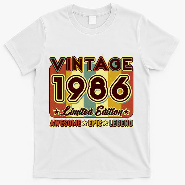 40th Birthday Vintage 1986 Limited Edition Awesome Epic Legend T-Shirt - White