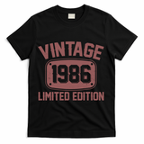 40th Birthday Vintage 1986 Limited Edition Birthday Metal Plate  T-Shirt - Black
