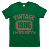 40th Birthday Vintage 1986 Limited Edition Birthday Metal Plate  T-Shirt - Green