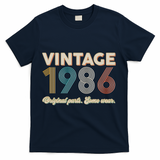 40th Birthday Vintage 1986 Original Parts Some Wear  T-Shirt - Navy