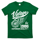 40th Birthday Vintage Age To Perfection EST 1986 Superior Quality T-Shirt - Green