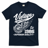40th Birthday Vintage Age To Perfection EST 1986 Superior Quality T-Shirt - Navy