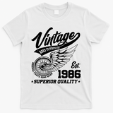 40th Birthday Vintage Age To Perfection EST 1986 Superior Quality T-Shirt - White