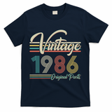 40th Birthday Vintage 1986 Original Parts Birthday T-Shirt - Navy
