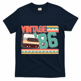 40th Birthday Vintage 1986 Cassette Tape  T-Shirt - Navy
