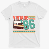 40th Birthday Vintage 1986 Cassette Tape  T-Shirt - White