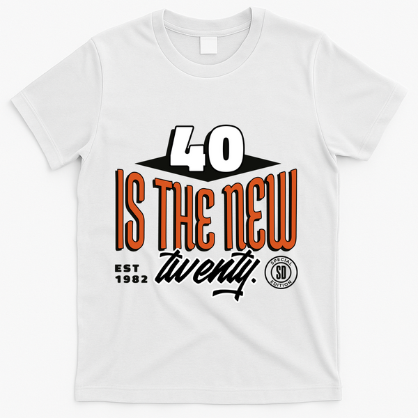40 Is The New Twenty 40th Birthday Gift T-Shirt - White