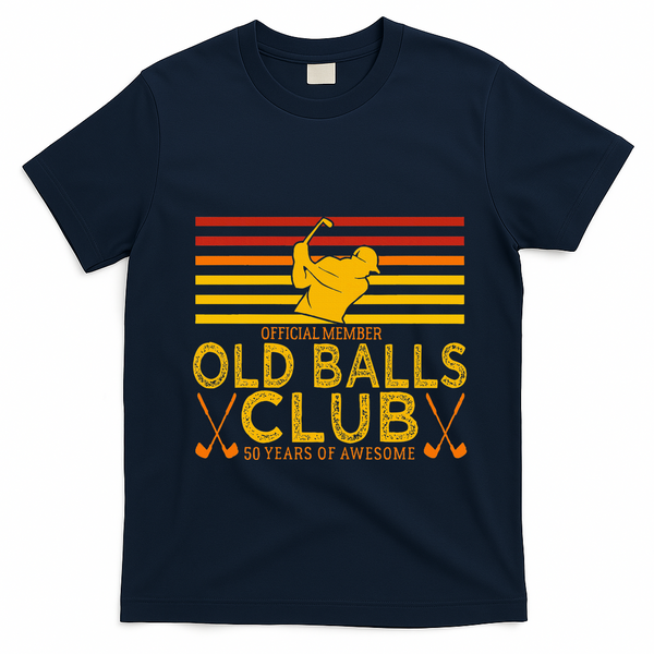 50th Birthday Funny Golf Old Balls Club Member T-Shirt - Navy Blue