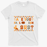 Autumn Are You Falloween Jesus Christian Halloween Pumpkin T-Shirt - White