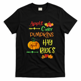 Apple Cider Pumpkins And Hayrides Cute Fall T-Shirt - Black