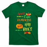 Apple Cider Pumpkins And Hayrides Cute Fall T-Shirt - Irish Green