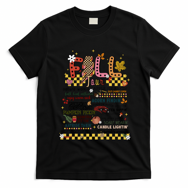 Autumn Fall Graphic T-Shirt - Black