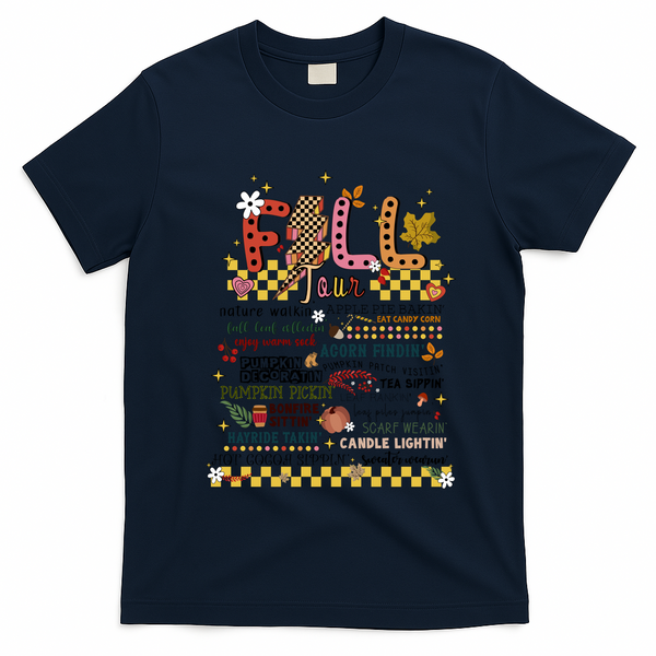 Autumn Fall Graphic T-Shirt - Navy Blue