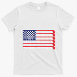 American Flag Golf T-Shirt - White