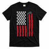 American Flag Golf Balls And Club Vintage Golfing Golfer T-Shirt - Black