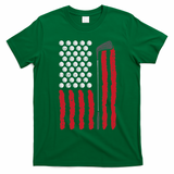 American Flag Golf Balls And Club Vintage Golfing Golfer T-Shirt - Irish Green