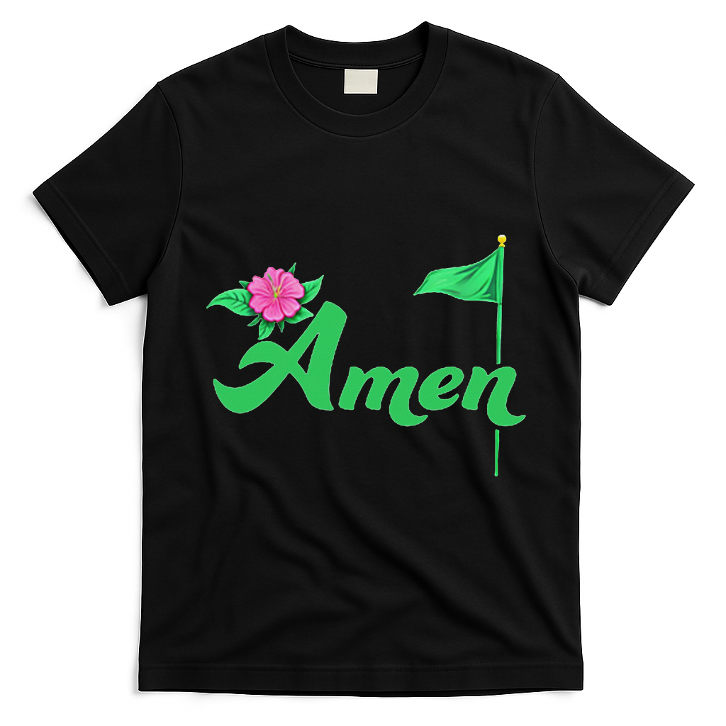 Amen Floral Master Golfer Golf Love Golf Flower Azaleas T-Shirt - Black